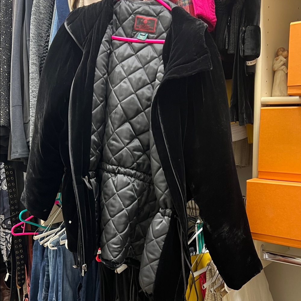 Lauren Black Velvet Women's Coat